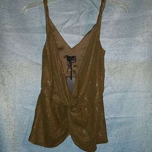 Shimmery green and gold tank